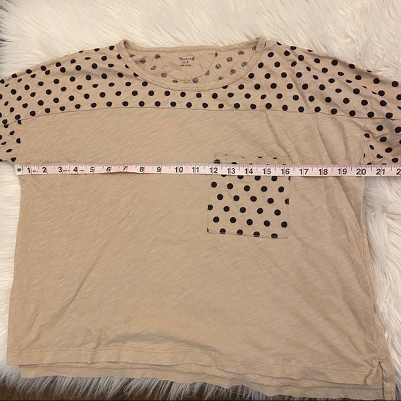 Madewell cream polka dot long sleeve shirt small - Picture 2 of 7